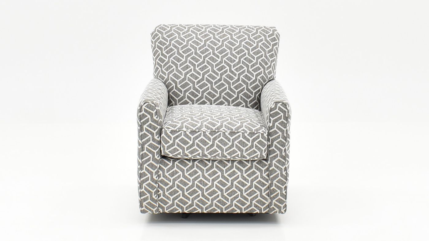 Front Facing View of the Cutler Swivel Chair in Multicolor Gray by Jackson Furniture | Home Furniture Plus Bedding