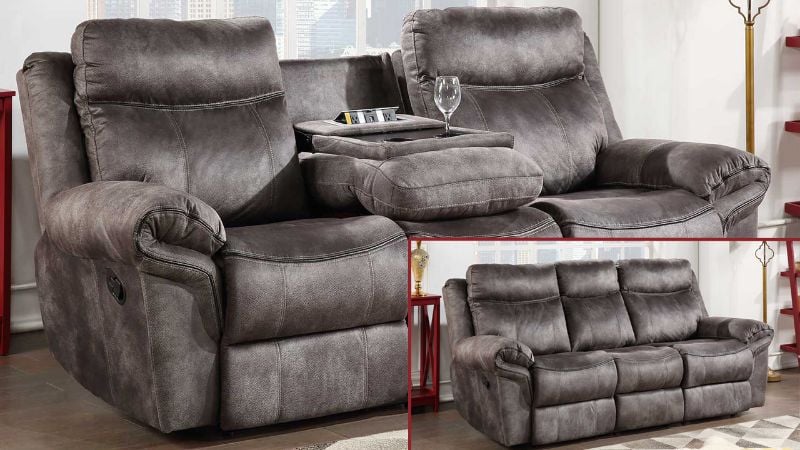 Room View of the Nashville Reclining Sofa in Gray by Steve Silver | Home Furniture Plus Bedding