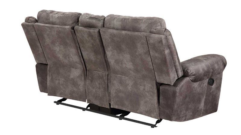 Rear View of the Nashville Reclining Loveseat with Center Console in Gray by Steve Silver | Home Furniture Plus Bedding