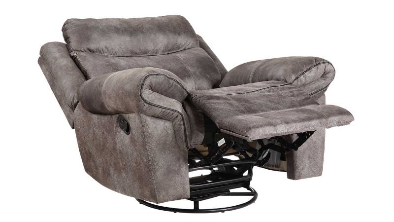Reclined Angled View of the Nashville Recliner in Gray by Steve Silver | Home Furniture Plus Bedding