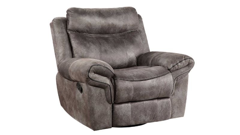 Angled View of the Nashville Recliner in Gray by Steve Silver | Home Furniture Plus Bedding