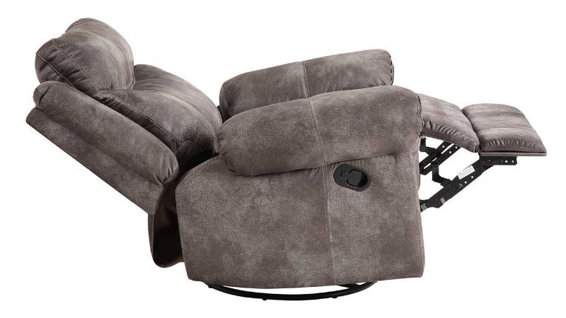 Reclined Side View of the Nashville Recliner in Gray by Steve Silver | Home Furniture Plus Bedding