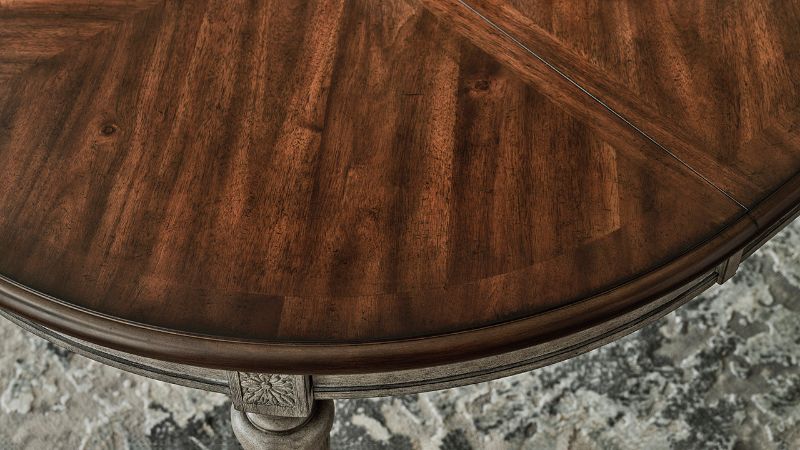 Close Up View of the Lodenbay Dining Table in Two Tone by Ashley Furniture | Home Furniture Plus Bedding