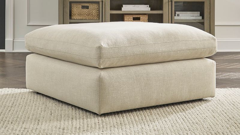 Room View of the Elyza Oversized Ottoman in Off White by Ashley Furniture | Home Furniture Plus Bedding