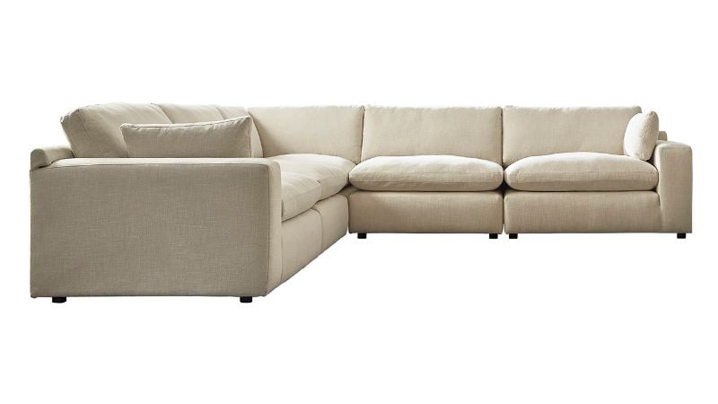 Front Facing View of the Elyza Sectional Sofa in Off White by Ashley Furniture | Home Furniture Plus Bedding