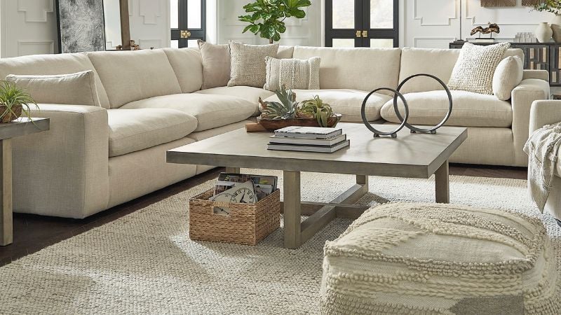 Room View of the Elyza Sectional Sofa in Off White by Ashley Furniture | Home Furniture Plus Bedding