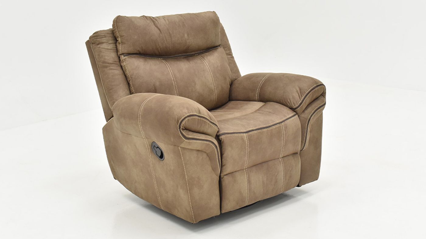 Slightly Angled View of the Nashville Glider Recliner in Brown by Steve Silver | Home Furniture Plus Bedding