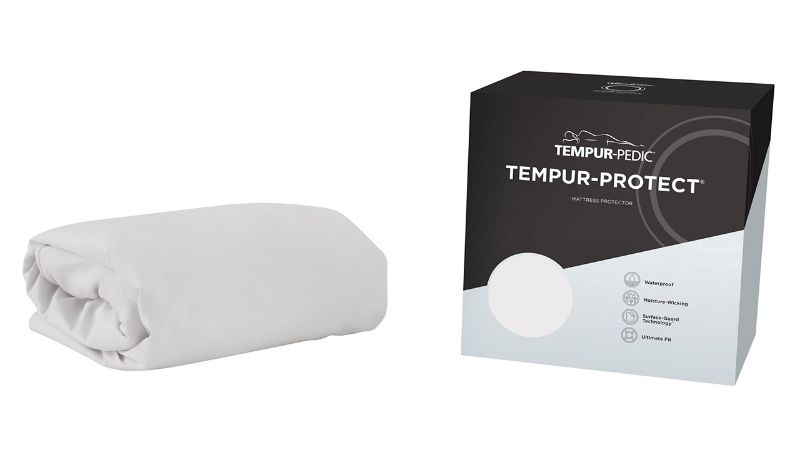 Folded View and Box of the TEMPUR-Protect Mattress Protector - Full Size | Home Furniture Plus Bedding