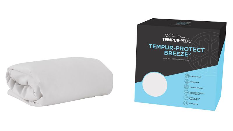 Folded View and Box of the TEMPUR-Protect Breeze Mattress Protector | Home Furniture Plus Bedding