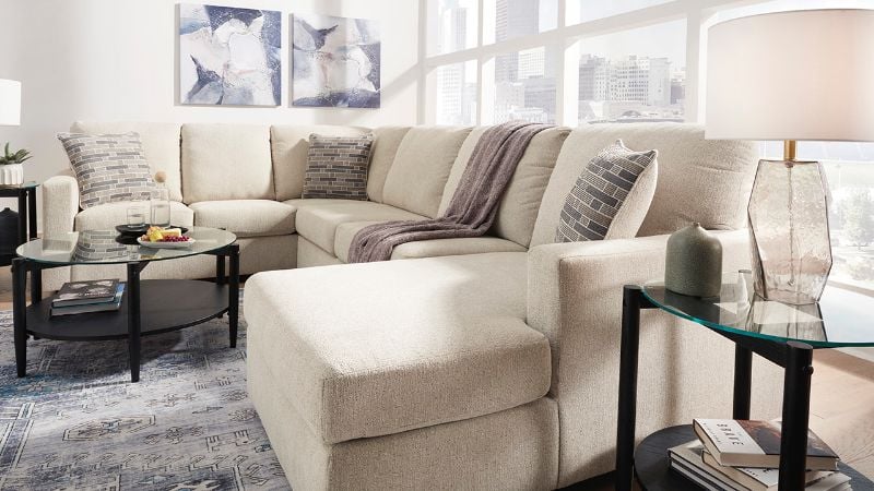 Room View of the Edenfield Sectional Sofa in Off White by Ashley Furniture | Home Furniture Plus Bedding