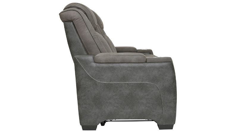 Side View of the Next-Gen POWER Reclining Sofa in Gray by Ashley Furniture | Home Furniture Plus Bedding