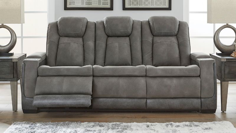 Room View of the Next-Gen POWER Reclining Sofa in Gray by Ashley Furniture | Home Furniture Plus Bedding