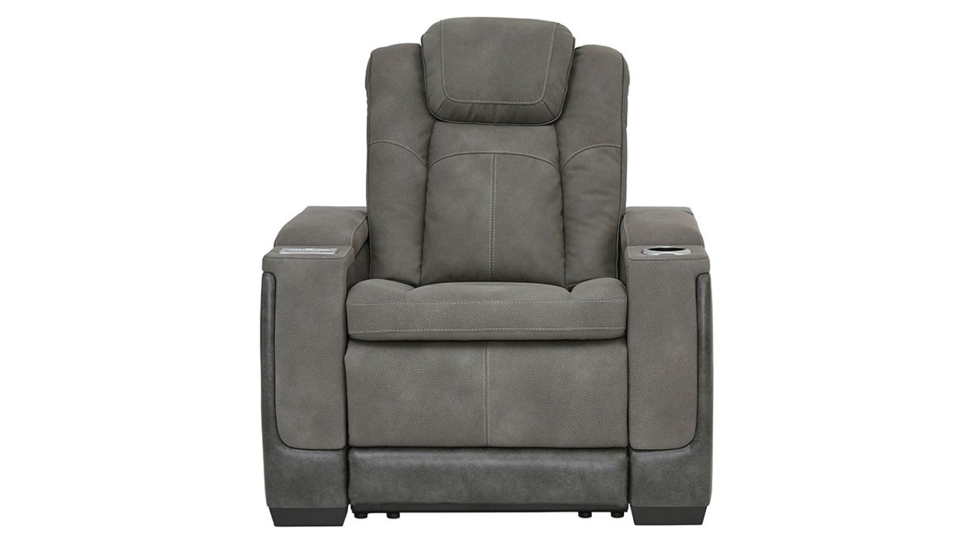 Front Facing View of the Next-Gen POWER Recliner in Gray by Ashley Furniture | Home Furniture Plus Bedding