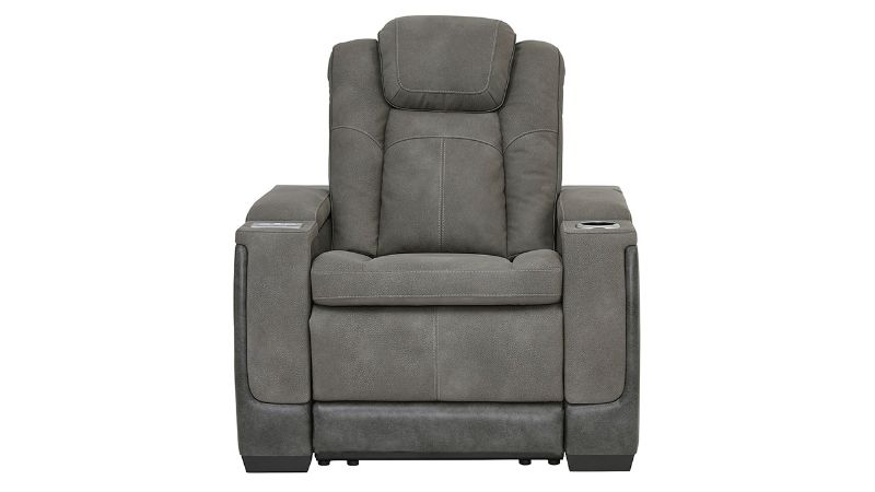 Front Facing View of the Next-Gen POWER Recliner in Gray by Ashley Furniture | Home Furniture Plus Bedding