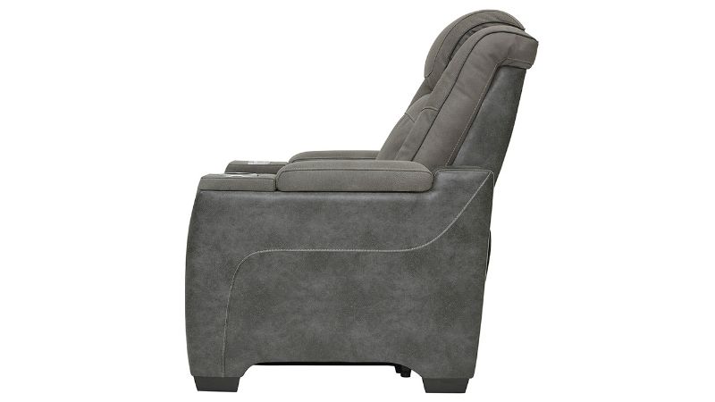 Side View of the Next-Gen POWER Recliner in Gray by Ashley Furniture | Home Furniture Plus Bedding