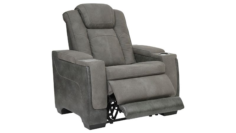Angled View of the Next-Gen POWER Recliner in Gray by Ashley Furniture | Home Furniture Plus Bedding