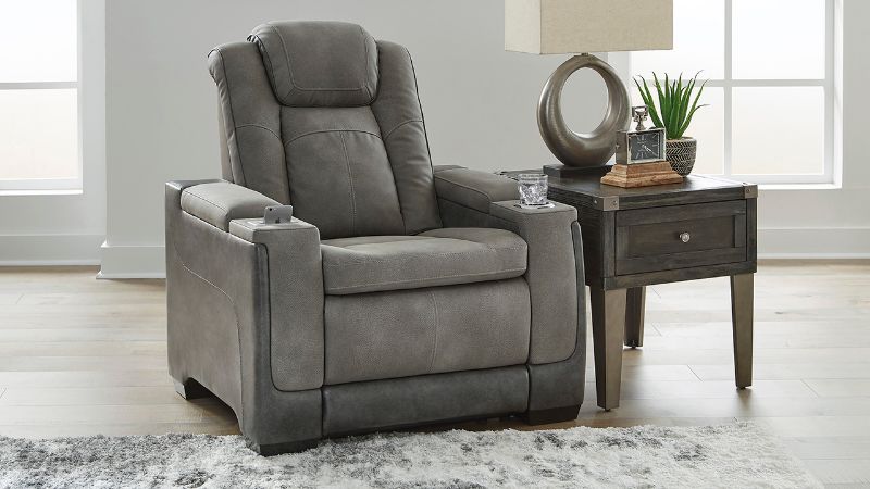 Angled Room View of the Next-Gen POWER Recliner in Gray by Ashley Furniture | Home Furniture Plus Bedding