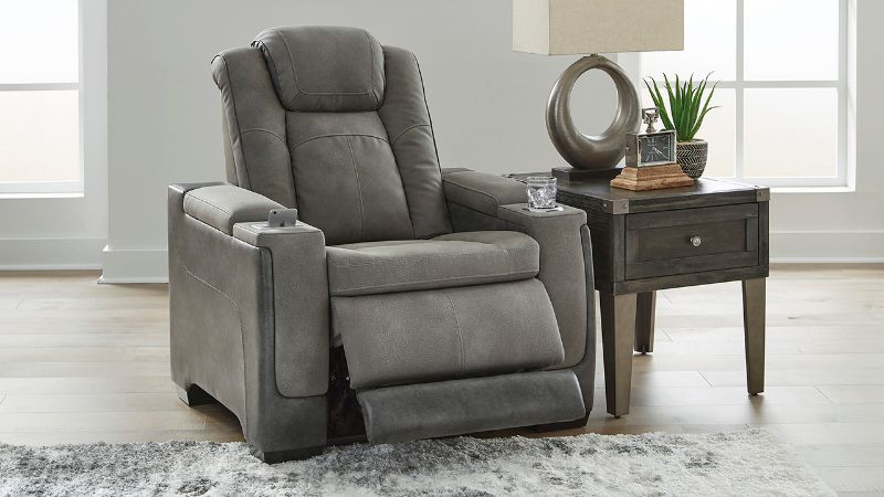 Angled Room View of the Next-Gen POWER Recliner in Gray by Ashley Furniture | Home Furniture Plus Bedding