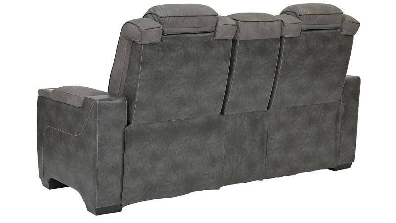 Rear View of the Next-Gen POWER Reclining Loveseat in Gray by Ashley Furniture | Home Furniture Plus Bedding