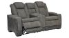 Angled View of the Next-Gen POWER Reclining Loveseat in Gray by Ashley Furniture | Home Furniture Plus Bedding