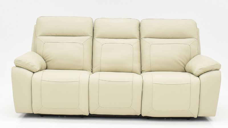 Front Facing View of the Dove POWER Reclining Sofa in Off White by Man Wah | Home Furniture Plus Bedding