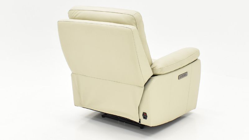 Rear View of the Dove POWER Recliner in Off White by Man Wah | Home Furniture Plus Bedding
