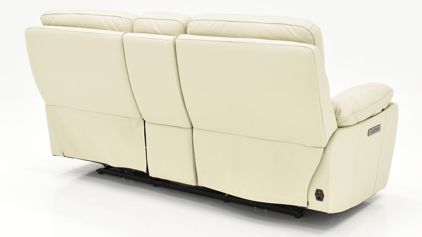 Rear View of the Dove POWER Reclining Loveseat in Off White by Man Wah | Home Furniture Plus Bedding
