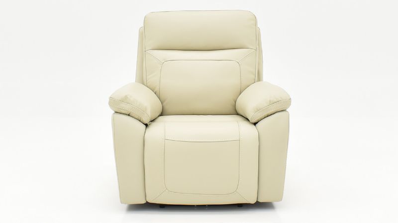 Front Facing  View of the Dove POWER Recliner in Off White by Man Wah | Home Furniture Plus Bedding