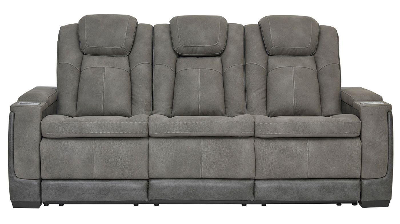 Front Facing View of the Next-Gen POWER Reclining Sofa in Gray by Asley Furniture | Home Furniture Plus Bedding