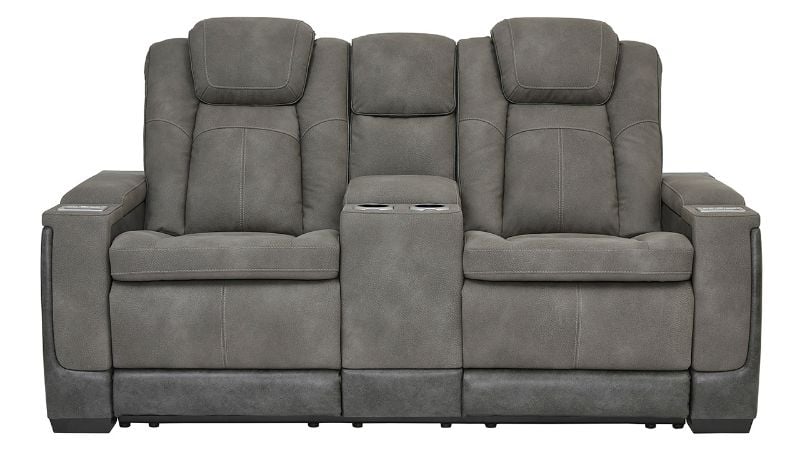 Front Facing View of the Next-Gen POWER Reclining Loveseat in Gray by Asley Furniture | Home Furniture Plus Bedding