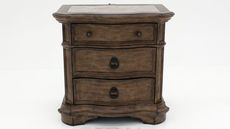 Front View of the Tulsa Nightstand in Light Brown by Avalon Furniture | Home Furniture Plus Bedding
