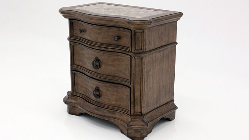 Angled View of the Tulsa Nightstand in Light Brown by Avalon Furniture | Home Furniture Plus Bedding