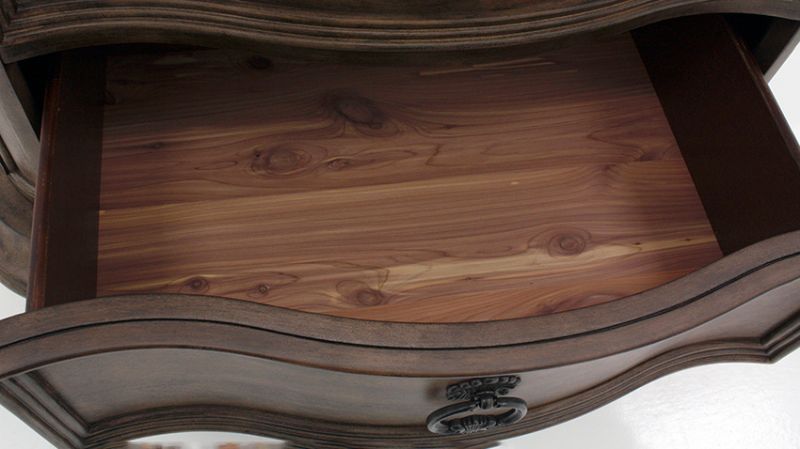 View of the Drawer Interior on the Tulsa Nightstand in Light Brown by Avalon Furniture | Home Furniture Plus Bedding