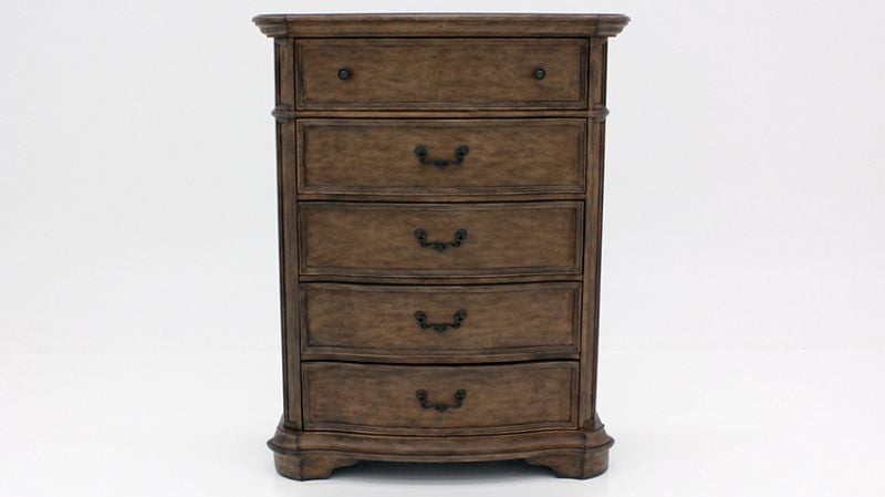 Front View  of the Tulsa Chest of Drawers in Light Brown by Avalon Furniture | Home Furniture Plus Bedding