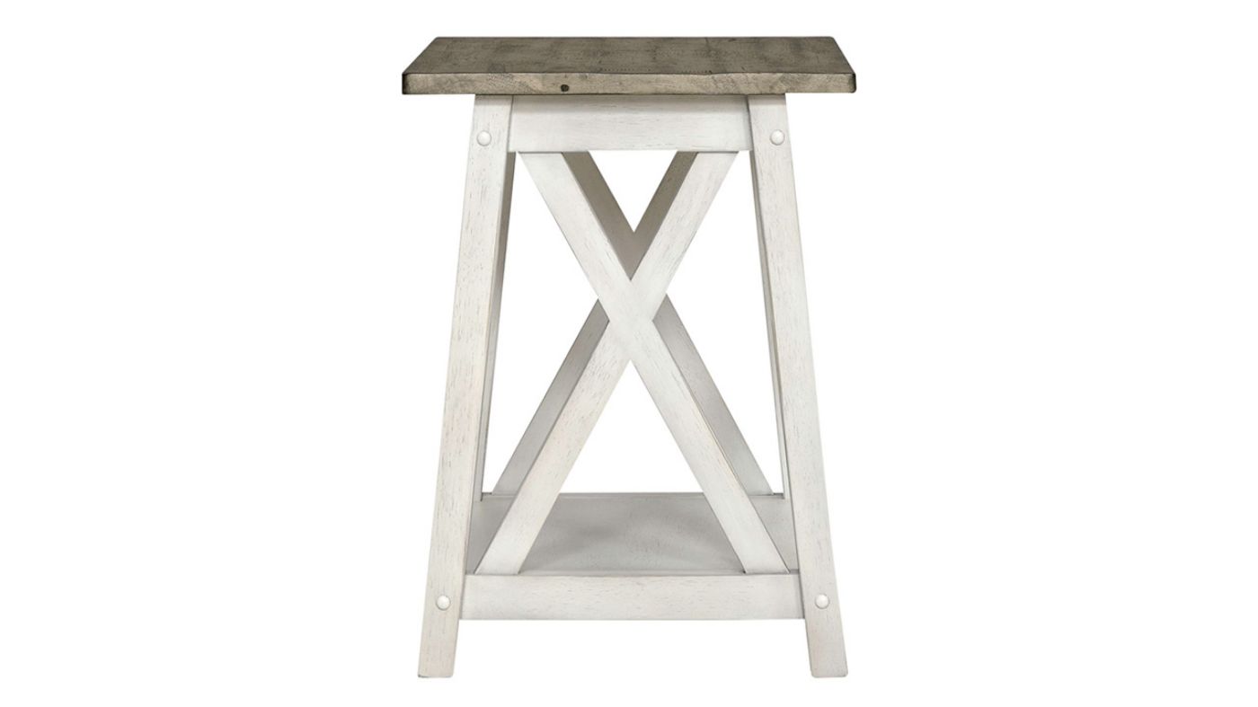 Side View of the Laurel Bluff End Table in White by Liberty Furniture | Home Furniture Plus Bedding