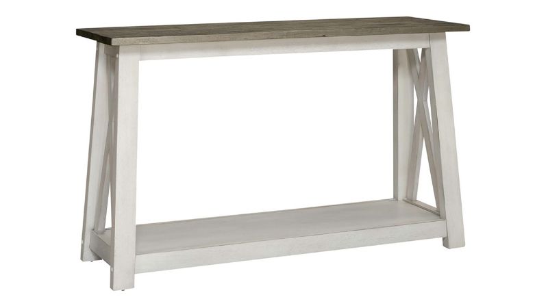 Angled View of the Laurel Bluff Sofa Table in White by Liberty Furniture | Home Furniture Plus Bedding