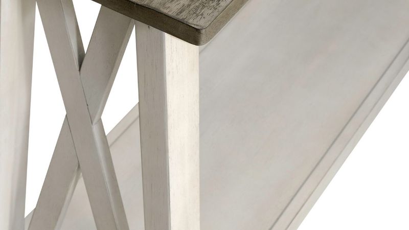 Close Up View of the Laurel Bluff Sofa Table in White by Liberty Furniture | Home Furniture Plus Bedding