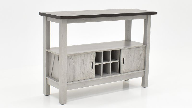 Angled View of the Newport Dining Server in Gray by Liberty Furniture | Home Furniture Plus Bedding