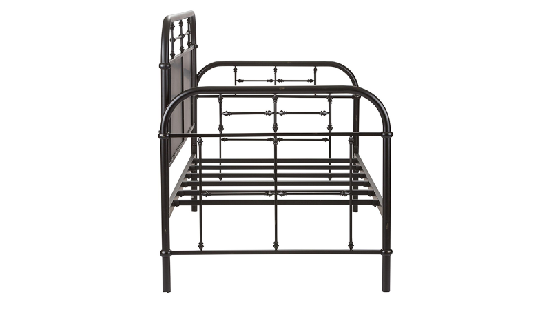 Side View of the Vintage Metal Daybed in Black by Liberty Furniture | Home Furniture Plus Bedding