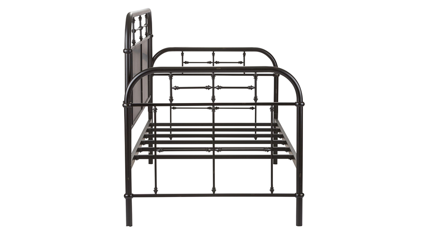 Side View of the Vintage Metal Daybed with Trundle in Black by Liberty Furniture | Home Furniture Plus Bedding