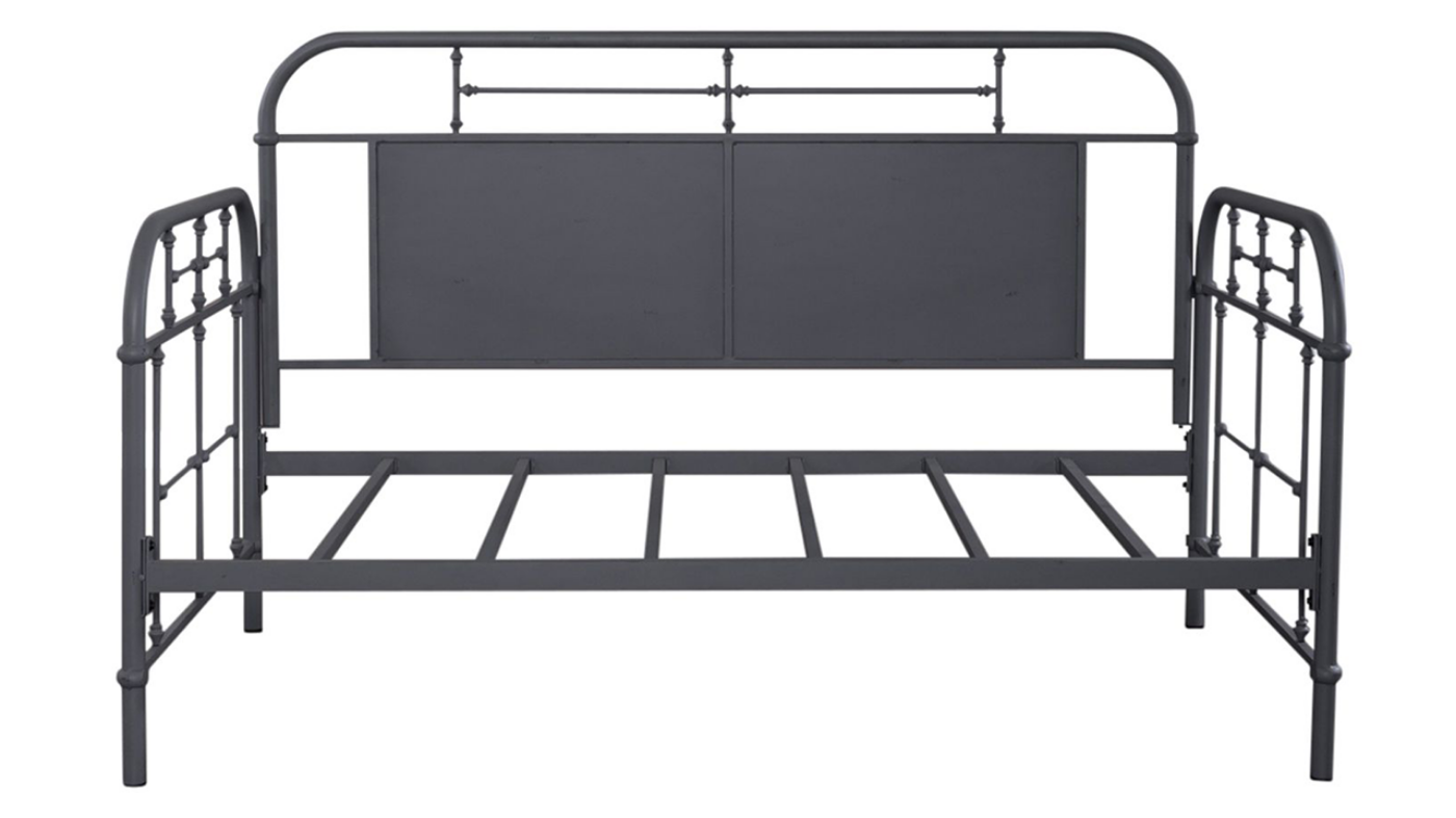 Front View of the Vintage Metal Daybed with Trundle in Navy by Liberty Furniture | Home Furniture Plus Bedding