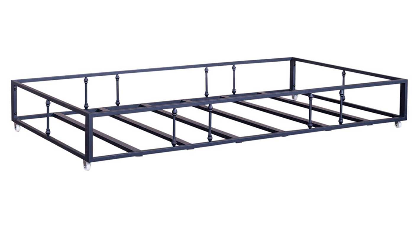 Angled View of the Vintage Metal Daybed with Trundle in Navy by Liberty Furniture | Home Furniture Plus Bedding