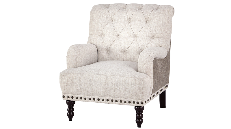 Angled View of the Tartonelle Accent Chair in Off White by Ashley Furniture | Home Furniture Plus Bedding