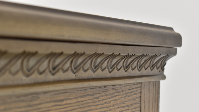 Close Up View of the Maria Chest of Drawers in Gray by Avalon Furniture | Home Furniture Plus Bedding