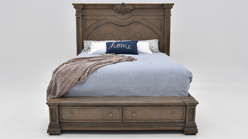 Front Facing View of the Maria King Size Bed in Gray by Avalon Furniture | Home Furniture Plus Bedding