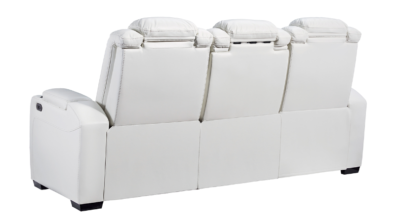 Rear View of the Party Time POWER Reclining Sofa in White by Ashley Furniture | Home Furniture Plus Bedding