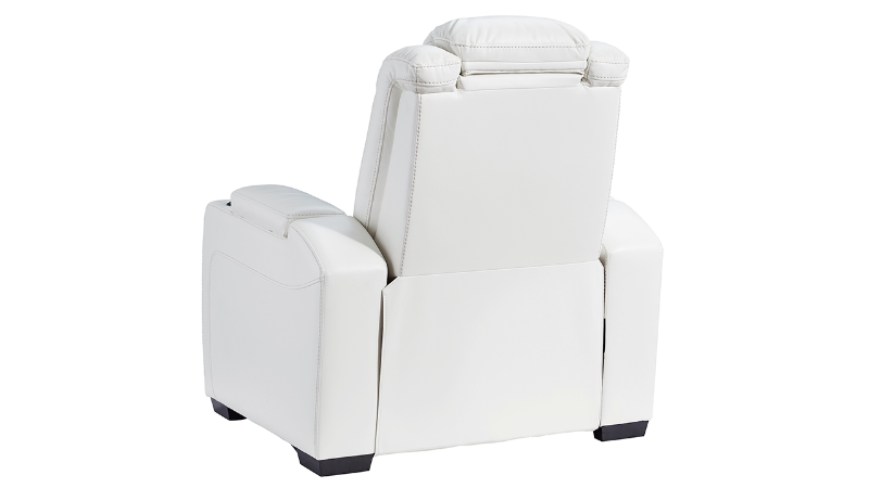 Rear View of the Party Time POWER Recliner in White by Ashley Furniture | Home Furniture Plus Bedding