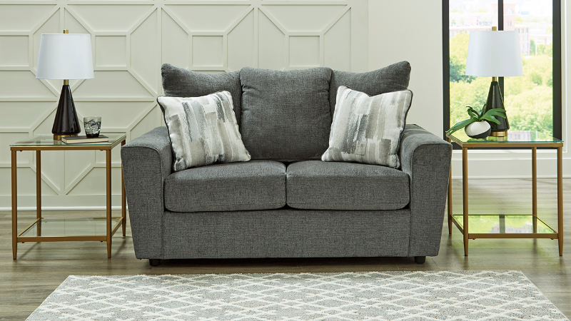 Room View of the Stairatt Loveseat in Gray by Ashley Furniture | Home Furniture Plus Bedding