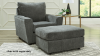 View of the Stairatt Ottoman and Chair in Gray by Ashley Furniture | Home Furniture Plus Bedding