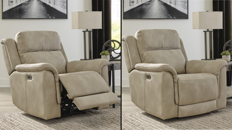Room View of the Next-Gen DuraPella Power Recliner in Tan by Ashley Furniture | Home Furniture Plus Bedding